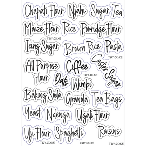 Ready to Stick Kitchen Labels | 117 Spice & Pantry-tidy.co.ke