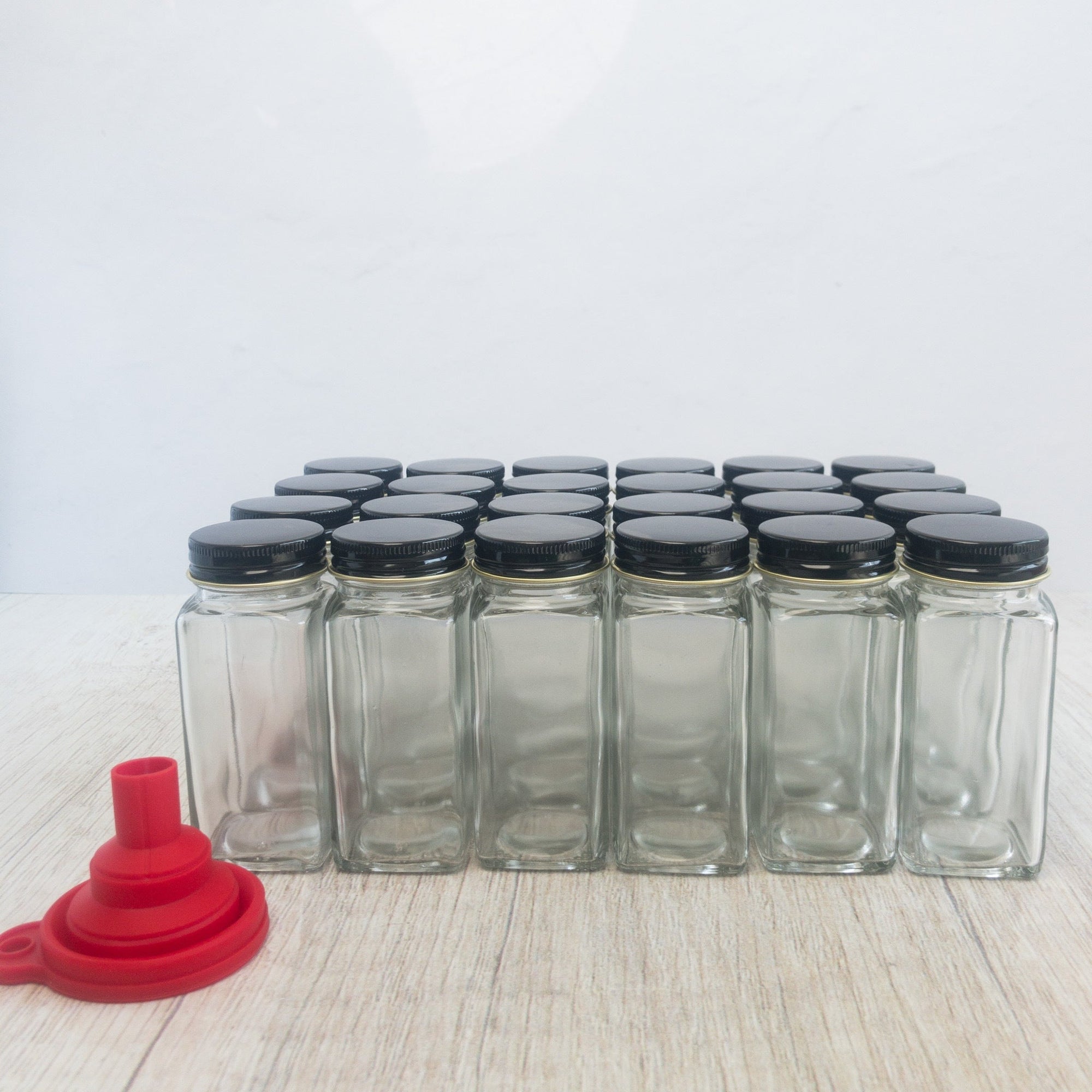 Square Spice Jar 24 Set - Black-tidy.co.ke